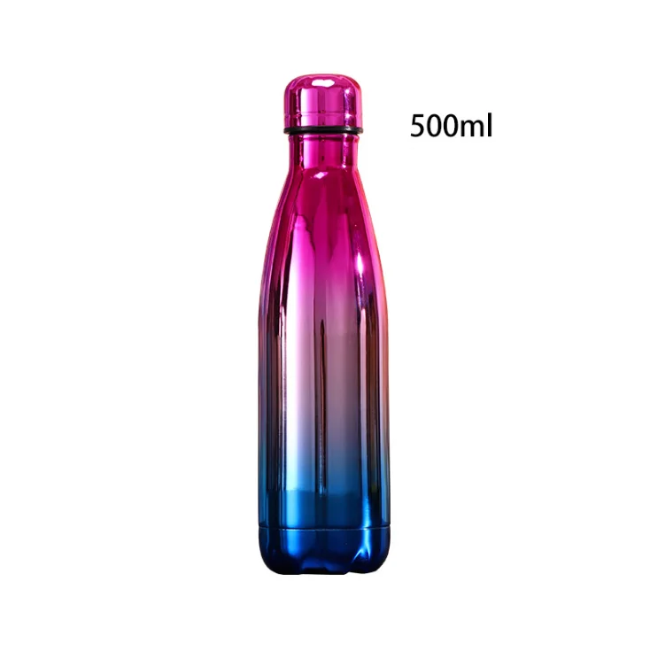 Горячие продажи с логотипом 500 мл, вакуумная герметичная спортивная бутылка для воды из нержавеющей стали в форме колы