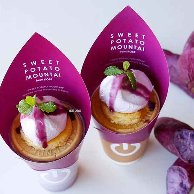 Пищевые бумажные стаканчики с принтом на заказ для мороженого, ПЭТ, пластиковые стаканчики для кофе со льдом, одноразовые стаканчики для мороженого с пузырьками для чая, десерта, 12 унций