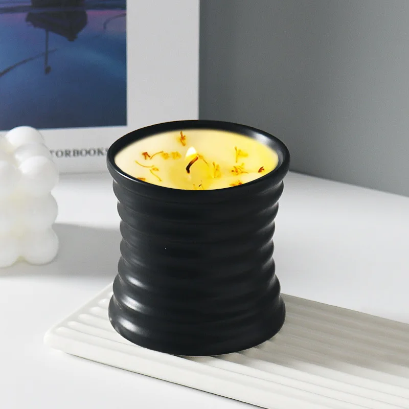 Керамическое кольцо на талию, набор чайных чашек с логотипом, черное блюдце и банка для свечей для любителей чая