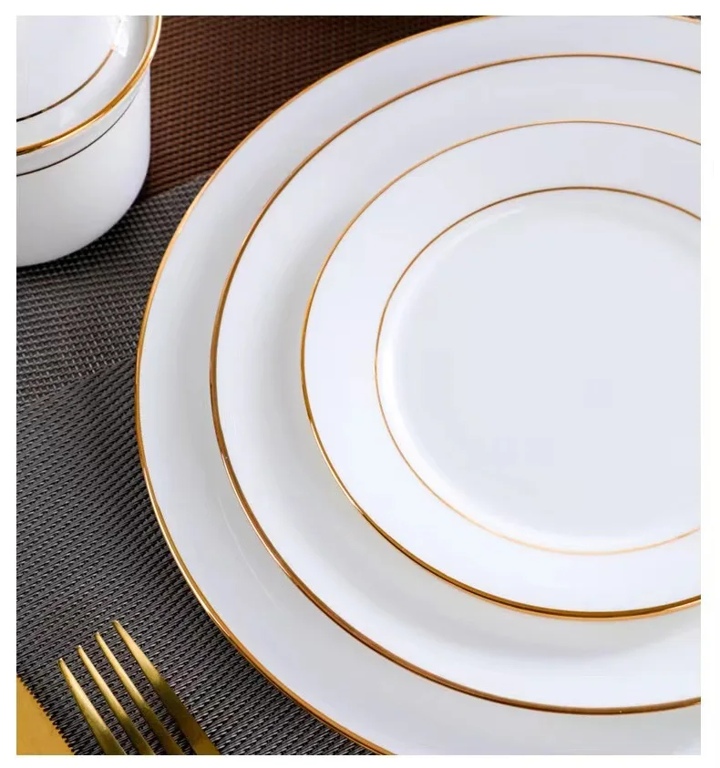 Modern White Porcelain Dinner Plates Microwave-Safe Square Ceramic Dish for Steak Fruits Wedding Cakes-for Household Party Use