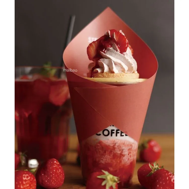 Пищевые бумажные стаканчики с принтом на заказ для мороженого, ПЭТ, пластиковые стаканчики для кофе со льдом, одноразовые стаканчики для мороженого с пузырьками для чая, десерта, 12 унций