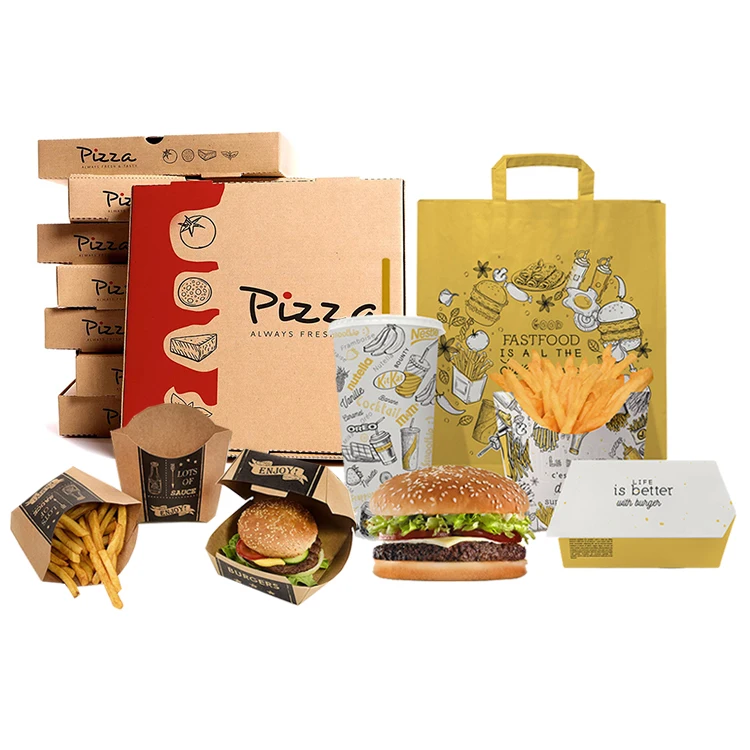 Коричневая коробка для доставки пиццы с принтом на заказ, одноразовая коробка из крафт-гофрокартона на вынос, коробка для упаковки пищевых продуктов с жареной курицей, гамбургером