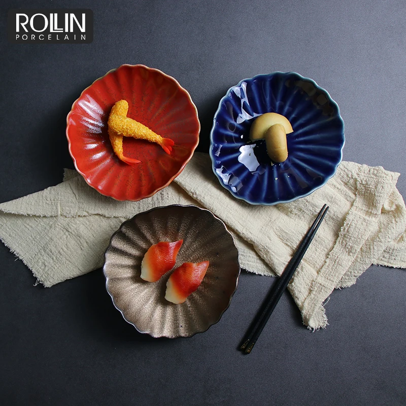 Винтажная посуда, набор тарелок для суши, керамические миски, керамический контейнер для суши, фарфоровая тарелка для суши, японский обеденный набор