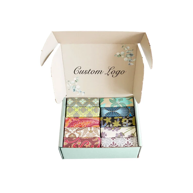Пользовательский логотип 11x8x2 12x4x4 12x9x4 Частная марка Гофрированная подарочная упаковка Оптовая продажа Простая белая транспортировочная коробка для мыла