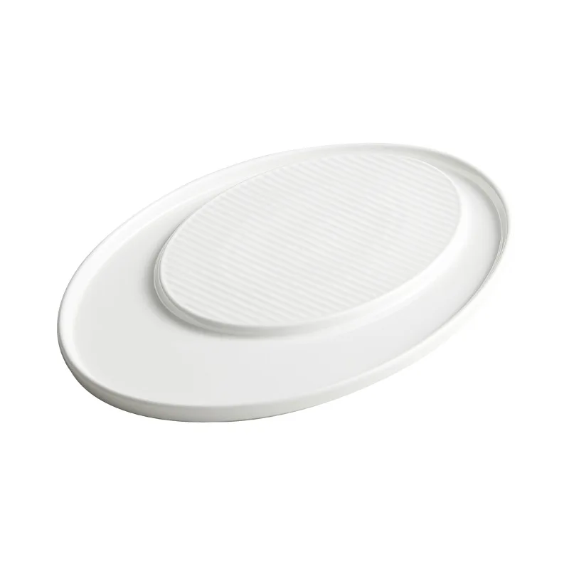 Large Unique Oval Ceramic Steak Plates and Dishes Restaurant Tableware Salmon Sushi Dinner Plates