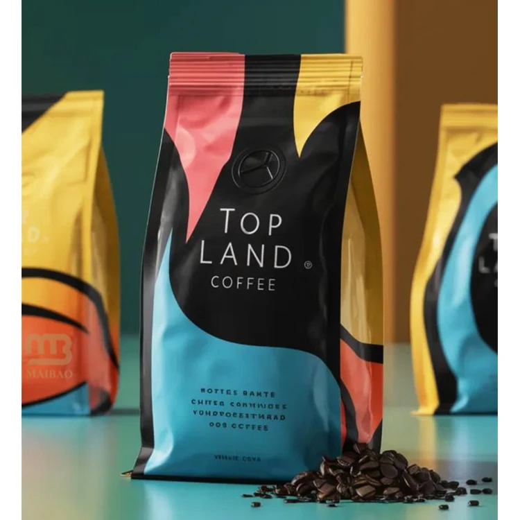 Пустые пакеты для упаковки кофе по 100 г на заказ с клапаном, закрывающейся застежкой-молнией, алюминиевая фольга, мешок для кофейных зерен с плоским дном, 100 г, 150 г, 250 г