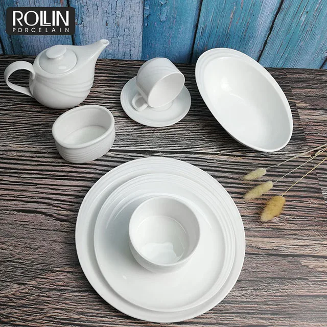 Оптовая продажа высокого качества эксклюзивный королевский фарфоровый набор посуды для свадебного банкета в отеле