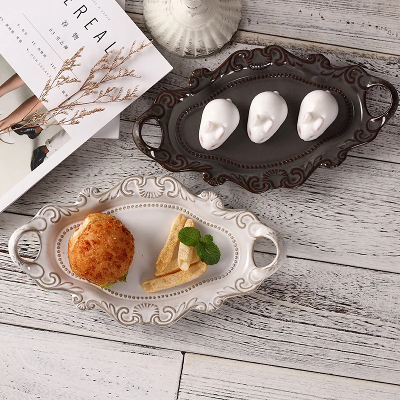 European Style Creative Ceramic Tableware Dessert Ceramic Dishes Plates for Home Use for Pasta Soup Western Food