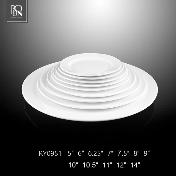 Китай Поставщик Отель Холл Ресторан Ресторан Белая Дешевая круглая фарфоровая керамическая 10-дюймовая обеденная тарелка для общественного питания