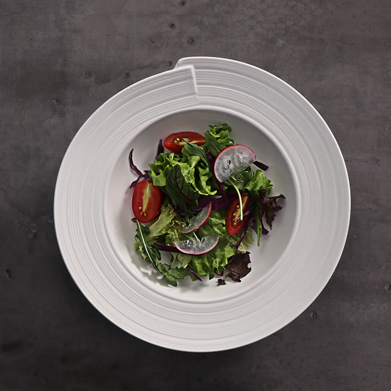 Фарфоровая посуда для отелей, керамические сервировочные блюда для кейтеринга, белые фуршетные тарелки для мероприятий, керамогранит для ресторана