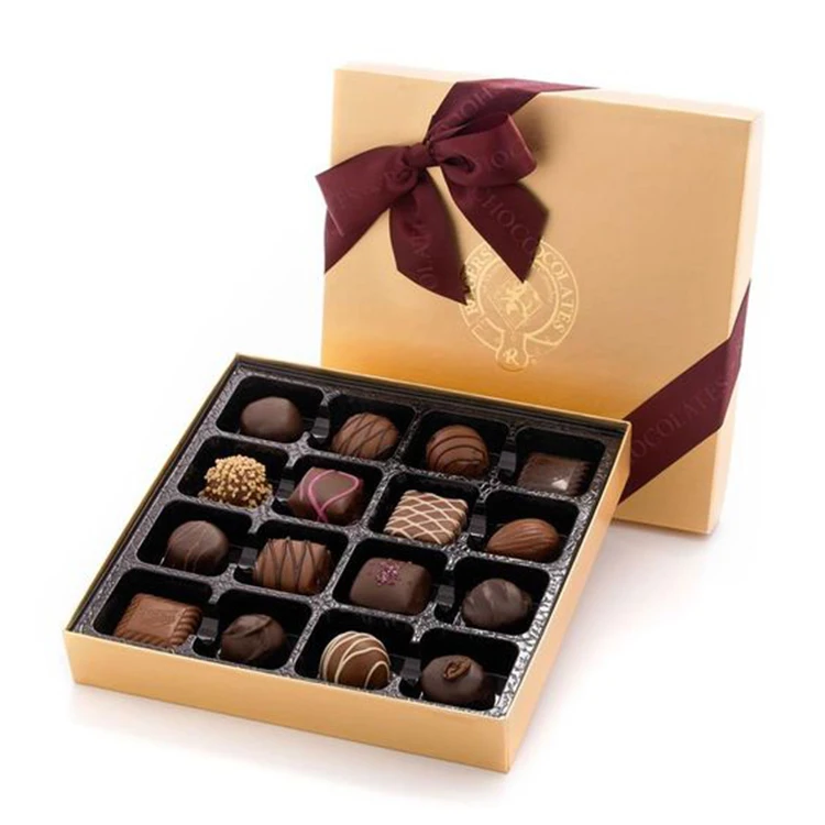 Изготовленный на заказ логотип, экологически чистая бумага, роскошные конфеты, трюфели, роскошные дизайнерские коробки для упаковки шоколада с разделителем