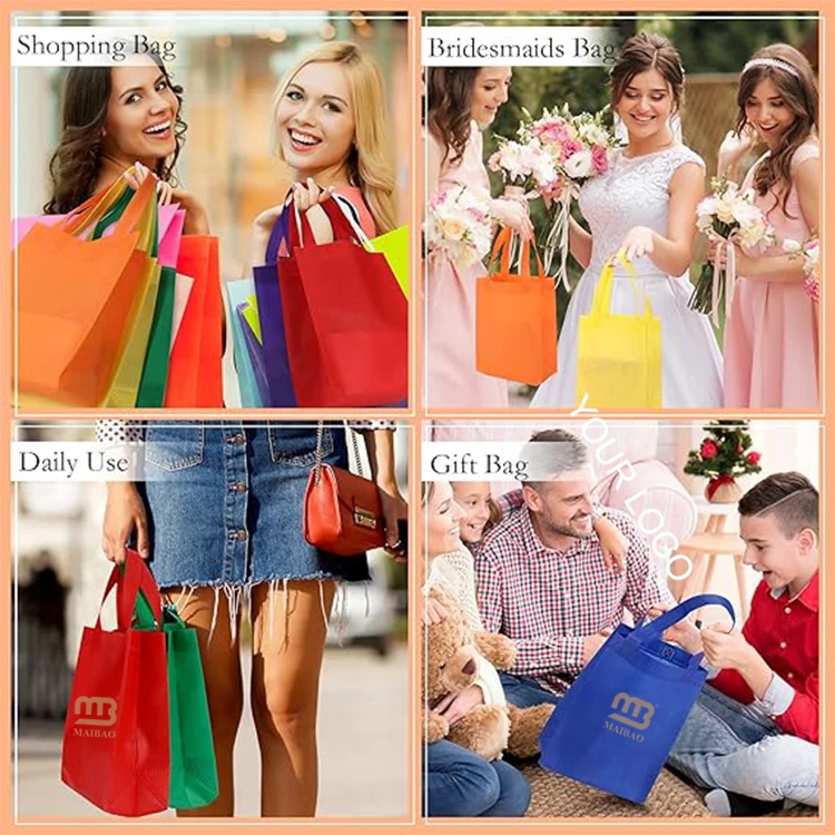 Многоразовые нетканые сумки с принтом на заказ Экологичная нетканая сумка для покупок Рекламный подарок Сумка для покупок Нетканые сумки с логотипом
