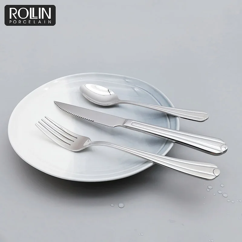 Высококачественные столовые приборы из нержавеющей стали 18-10, набор столовых приборов, настольная вилка, столовая ложка, столовый нож для ресторана