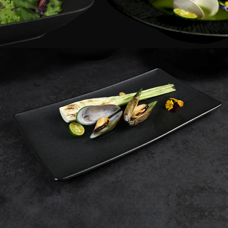 Столовая посуда ресторана, банкетная прямоугольная форма, тарелка для суши, тарелка для торта длиной 13 дюймов, прямоугольная