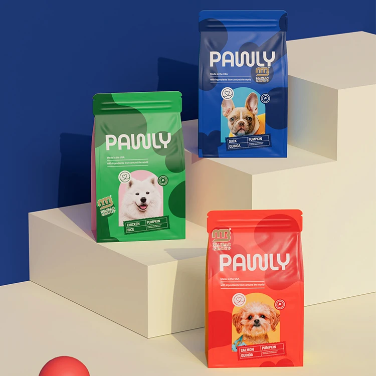 Упаковочная сумка из переработанного пластика для лакомств для собак, слайдер с логотипом, сумка с застежкой-молнией, влагостойкая алюминиевая фольга, сумка для корма для кошек и собак