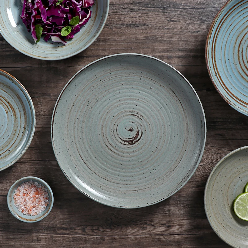 Фарфоровая тарелка и посуда Vaisselle Western Retro Piatto Flat Assiette Vaissell для ресторана, набор керамической посуды