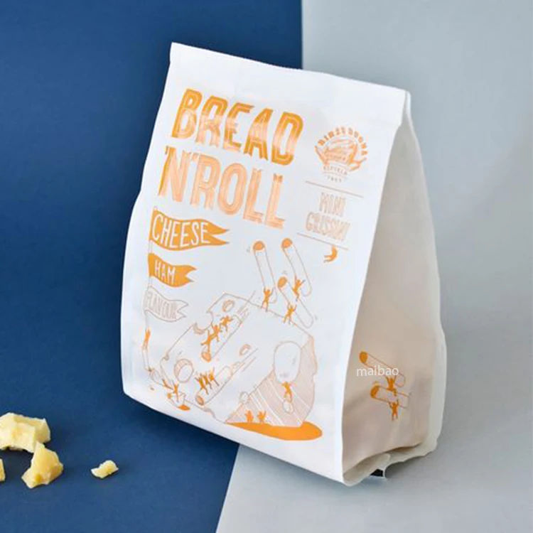 Оптовая продажа, белый, коричневый, крафт-бумажный пакет для выпечки, пищевой бургер, сэндвич, жареная курица, бумажный пакет, доставка обеда, бумажные пакеты для продуктов питания