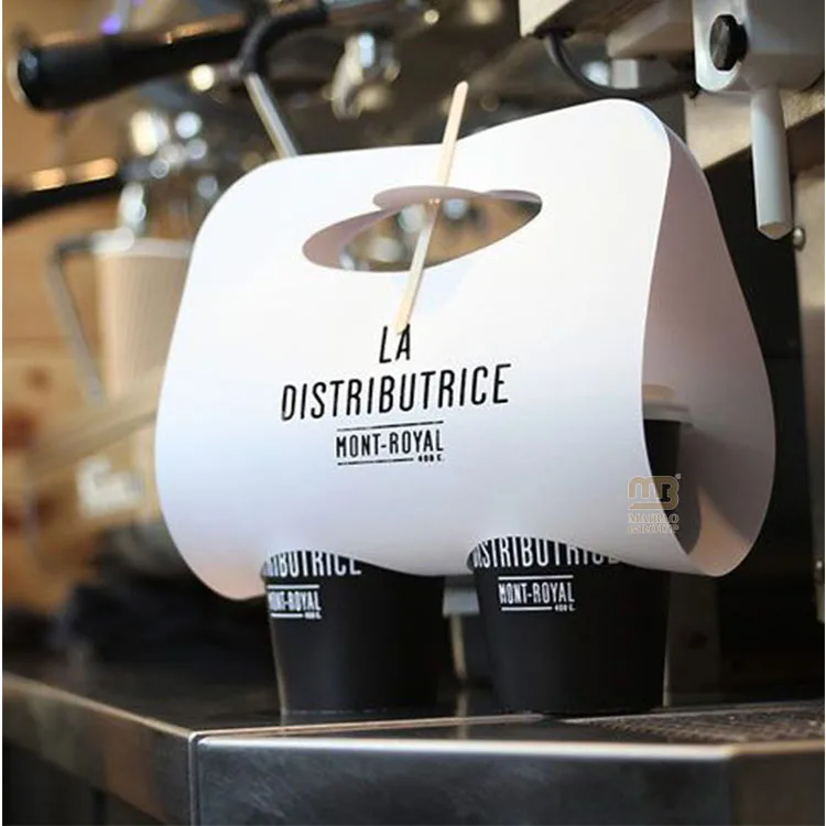 Фабрика упаковки Гуанчжоу на заказ, экологически чистый держатель для стаканов из гофрированной бумаги для кофе, чая 2, 4, 6 чашек, сок, напиток, переноска на вынос