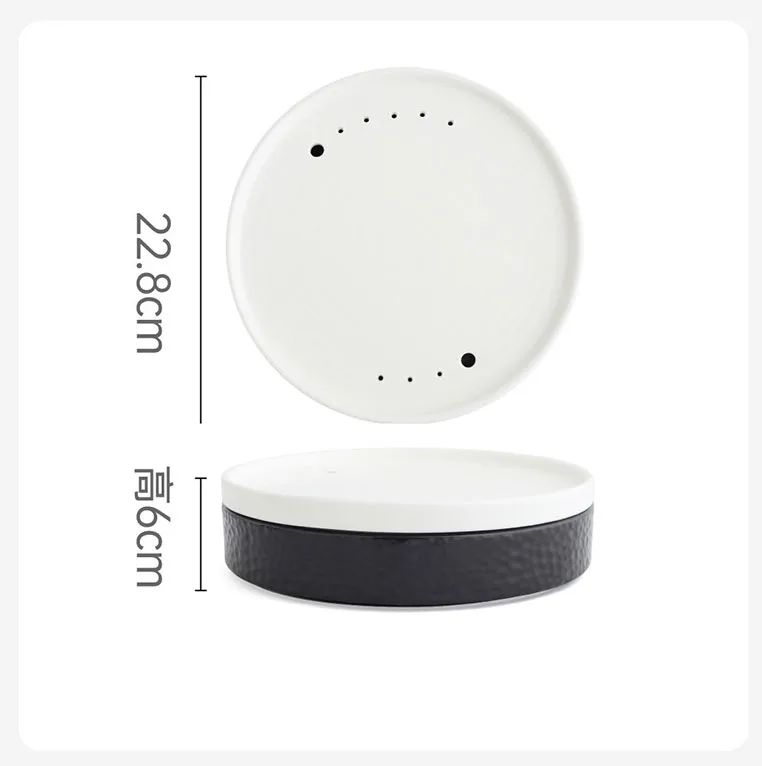 Personality Ceramic Dry Ice Plate Set Eco-Friendly Hotel Tableware Artistic Concept Smoke Plate for Party Occasions