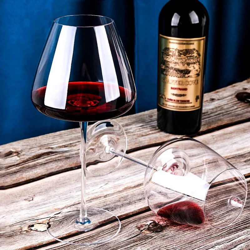 Набор прозрачных бокалов для вина на заказ, Роскошные бокалы для вина с персонализированным логотипом, стеклянные бокалы для вечеринки, свадьбы, красные хрустальные бокалы для вина
