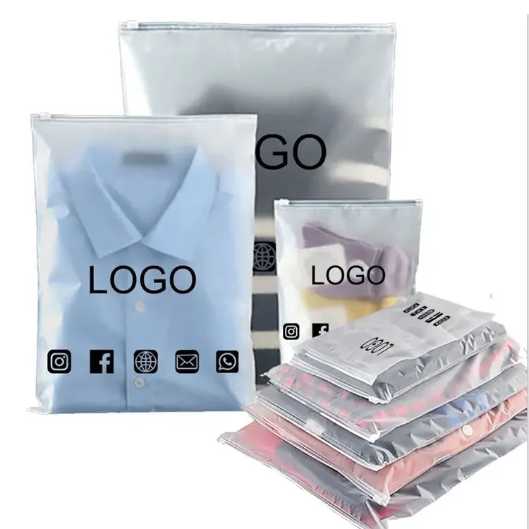 Pe Bagsziplock Упаковка для одежды Индивидуальная упаковка Ldpe Plastik Косметический прозрачный логотип Матовые пластиковые пакеты с застежкой-молнией и застежкой-молнией для одежды