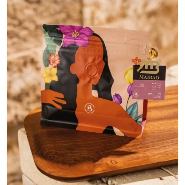 Изготовленный на заказ эко-биоразлагаемый кофейный пакетик с воздушным клапаном, односторонний клапан на 12 унций, кофейный пакетик с отверстием для подвешивания для упаковки пищевых продуктов для кофе, чая