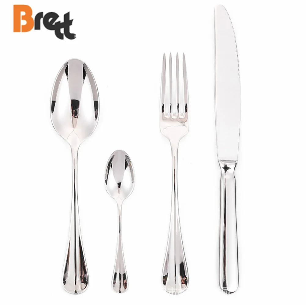 Зеркальная поверхность, свадебный набор столовых приборов, ложка для супа, вилки и нож, роскошный набор столовых приборов из розового золота