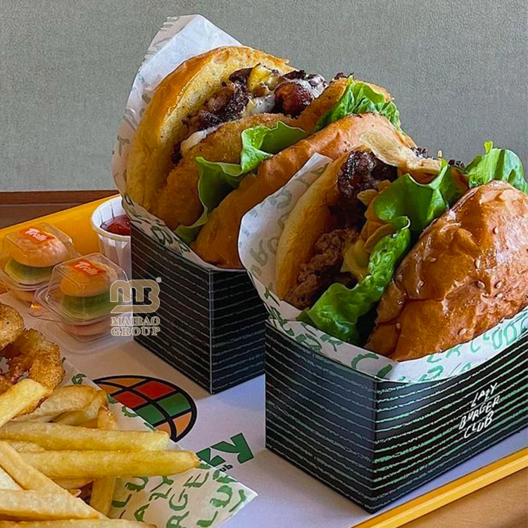 Черные коробки на вынос с индивидуальным логотипом, одноразовые коробки для картофеля фри, бумажная коробка для фаст-фуда для упаковки гамбургеров, куриных крылышек, печенья, хлеба