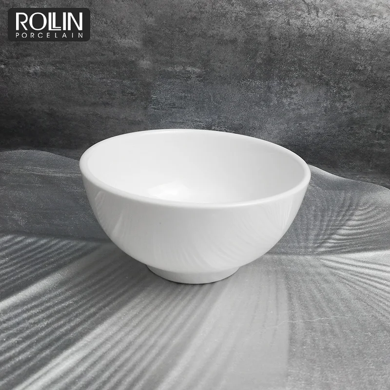 Отель и ресторан круглая толстая фарфоровая миска для риса для ресторана