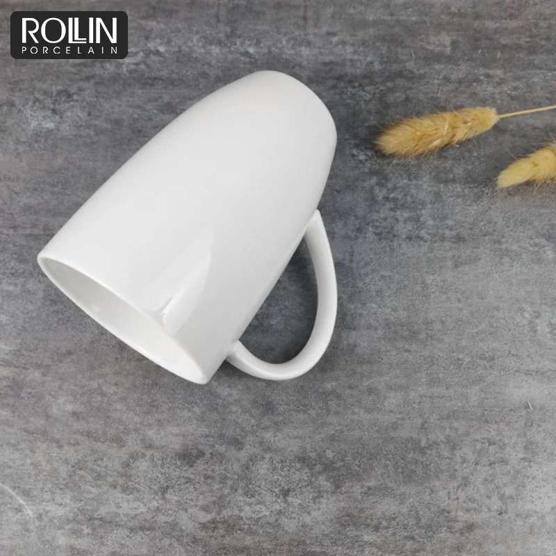 Высококачественная рекламная белая фарфоровая кружка 400 мл, большие кофейные кружки