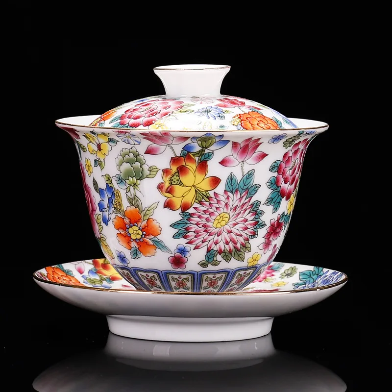 Kungfu Hot Sale Popular China Warehouse Unique Creative Ceramic Drinkware Gaiwan Set
