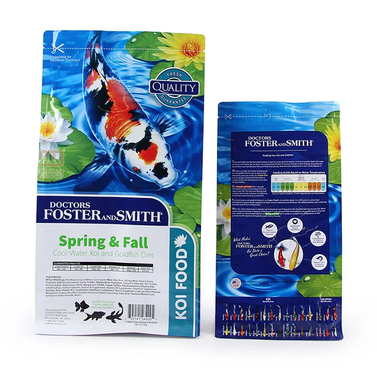 Индивидуальный дизайн, 10 кг, 15 кг, 20 кг, экологически чистый Pla Pbat, биоразлагаемый компостируемый пластик, упаковка для корма для домашних животных, мешок для корма для рыб и золотых рыбок кои