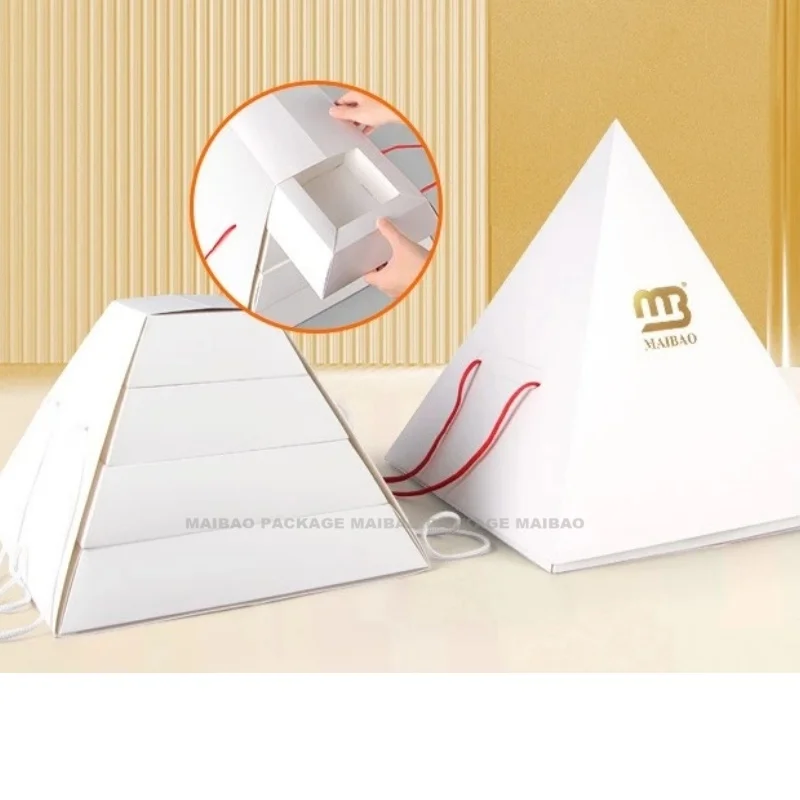 Пирамидальные коробки на заказ, ближневосточная пирамидальная коробка для сыра, кондитерских изделий, ремесленная коробка для тарелок, упаковка для торта, десерта, пирамидальная коробка для кейтеринга