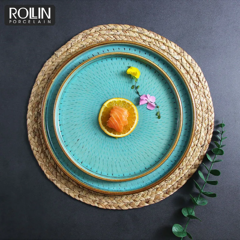 Лучшая цена отель свадебный фарфоровый столовый сервиз цветная посуда керамический набор тарелок