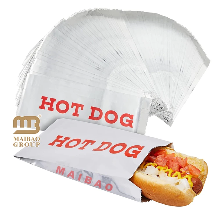 Бумажный пакет с подкладкой из алюминиевой фольги с принтом на заказ, сумка для хот-догов, термостойкая еда, упаковка для гамбургеров на вынос, сумка для шашлыков, жареной курицы