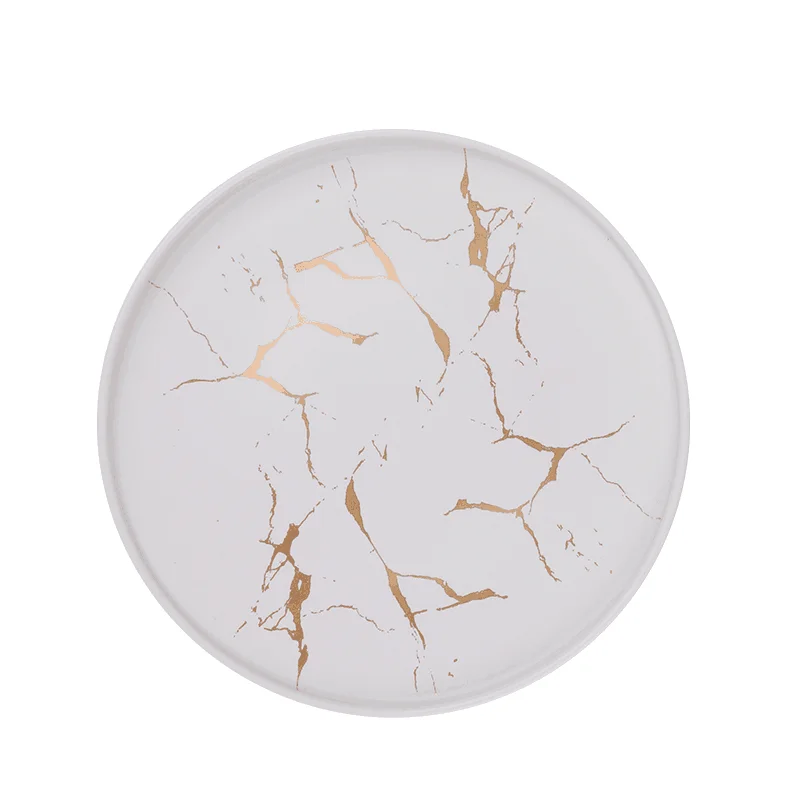 Оптовые матовые белые пластины, мраморные пластины для зарядного устройства, золотые таблички для отелей и дома