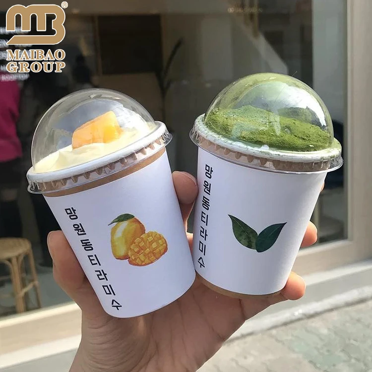 Изготовленные на заказ 8 унций 16 20 унций белые бумажные стаканчики для смузи с куполообразными крышками, биоразлагаемые, чтобы идти, молочный коктейль, сок, кофе, чай, бумажный стаканчик
