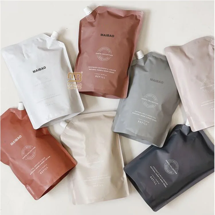 Оптовая продажа моющего средства для шампуня, индивидуальный логотип, жидкое мыло, мешочек с носиком, сумка для стирки, упаковка для моющих средств, мешочек с носиком