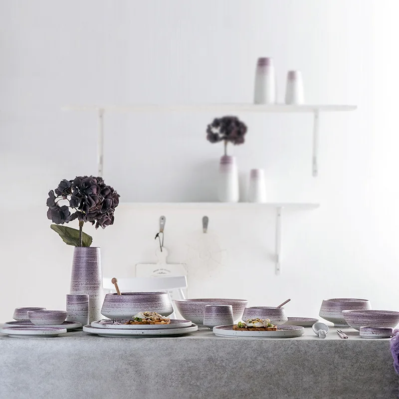 Brett Фарфоровый набор тарелок, набор столовой посуды, современная посуда, керамическая керамическая посуда под глазурью, посуда для ресторана, ресторана для отеля