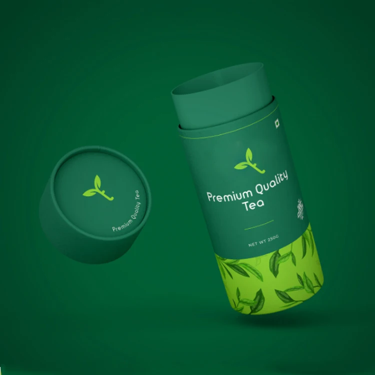 Бесплатный образец, хорошая поставка, пищевая бумажная тубусная коробка, нестандартный контейнер, круглая упаковка, упаковка для чайного бумажного цилиндра