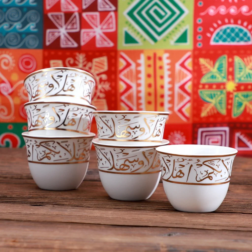 Классические роскошные керамические чайные чашки Cawa с 8 головками, черные фарфоровые кружки с ручкой для домашнего использования, Ближневосточный турецкий стиль