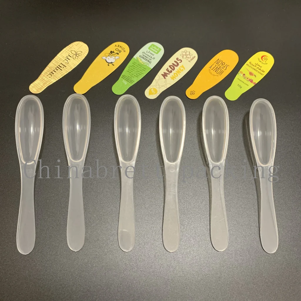 12 г пластиковый полипропилен, прозрачные столовые приборы, одноразовые, 7 г, 10 г, 10 мл, мини-ложка для меда с крышкой из алюминиевой фольги