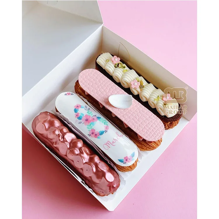 Размер коробки для пончиков с индивидуальным логотипом, небольшие коробки для выпечки, миндальное печенье, упаковка для сладкой выпечки, коробка для демонстрации закусок, пончиков для эклера