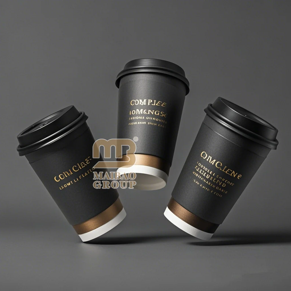 Изготовленный на заказ пустой веер из полиэтиленовой бумаги с необычным тиснением и принтом для бумажного стаканчика 7 унций 8 унций биоразлагаемая пульсирующая крафт-кофейная чашка с крышкой