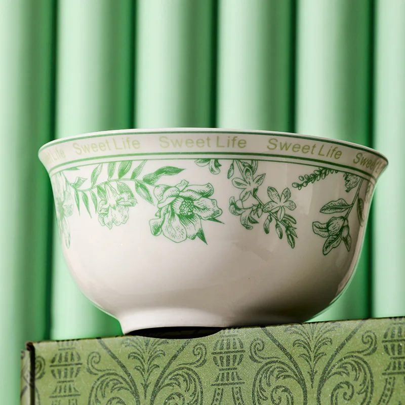 Rural Style Ceramic Tableware Plates and Bowls Set Gift Boxes Wholesale Modern Simplicity Flower Dinnerware Sets Ceramic