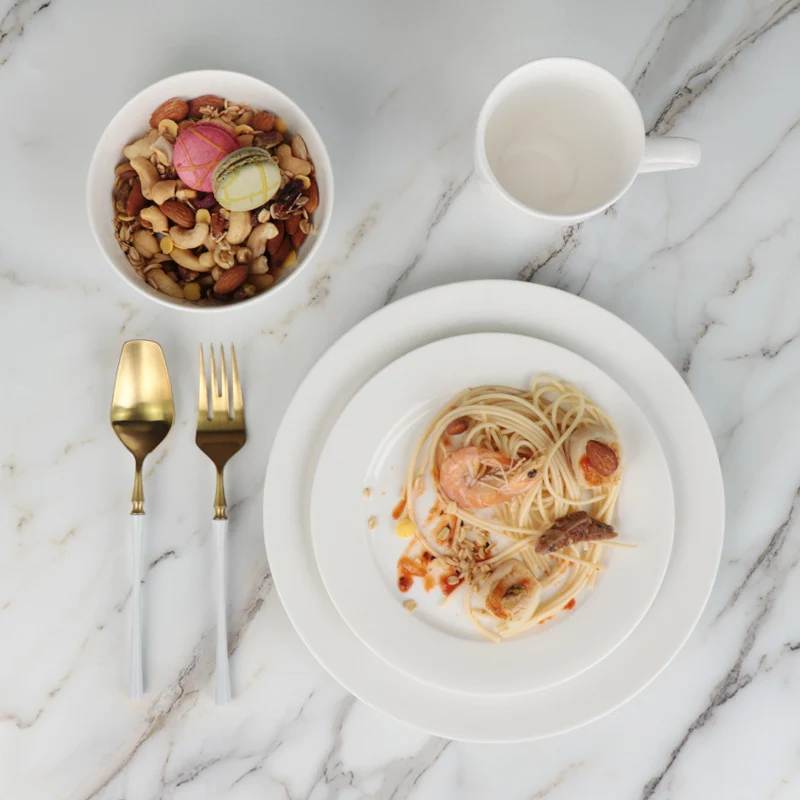 Assiettes En Porcelaine Белый фарфор Авиакомпания Роскошная тарелка Керамическая посуда Фарфоровая посуда