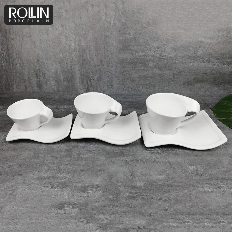 Высококачественная фарфоровая посуда, белая керамическая кофейная чашка, кружка для латте, чашка для отеля, эспрессо, керамическая чашка для чая