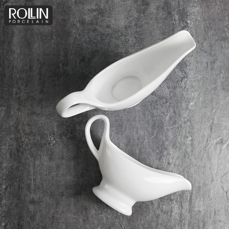 Высококачественный белый фарфоровый сливочник для ресторанов