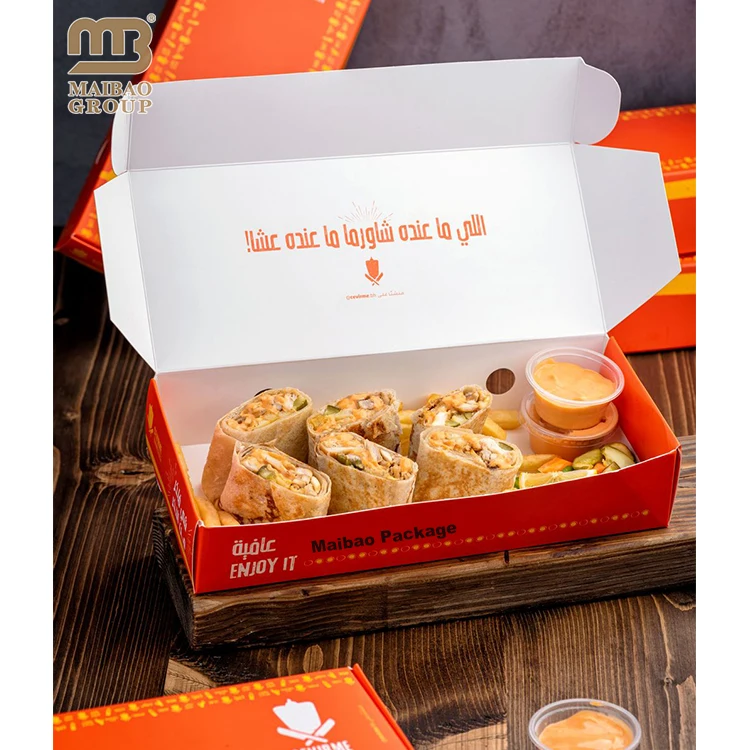 Оптовая продажа, 16 унций, 26 унций, 32 унции, бумажная коробка для еды с лапшой на вынос, упаковка для пищевых продуктов, круглая коробка для обеда с принтом на заказ, одноразовая коробка для донера для кебаба