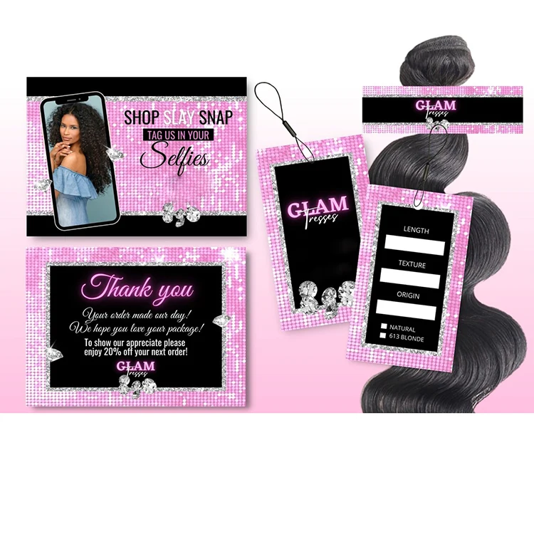 Напечатайте свой логотип, винил «сделай сам», брендинг, женские парики, наращивание человеческих волос, пучок обертываний и повесьте бирку, этикетку, наклейку